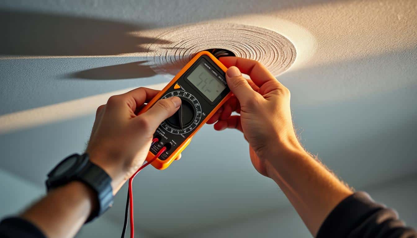 Contrôlez le circuit d’éclairage du plafond avec un multimètre