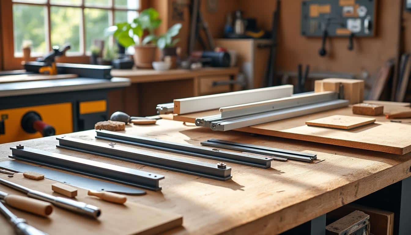 Illustration: Explorer les variantes des guides et accessoires pour scie sur table