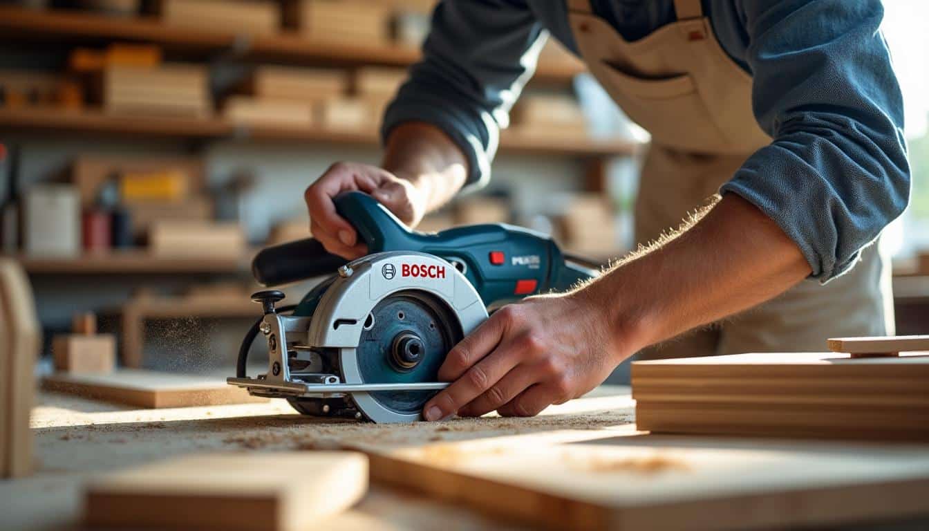 Illustration: Maîtriser les réglages pratiques de la scie circulaire Bosch PKS55A pour des coupes précises
