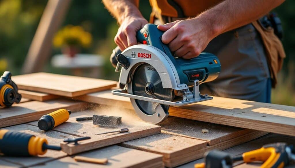 Scie circulaire Bosch PKS55A : puissance et précision au rendez-vous